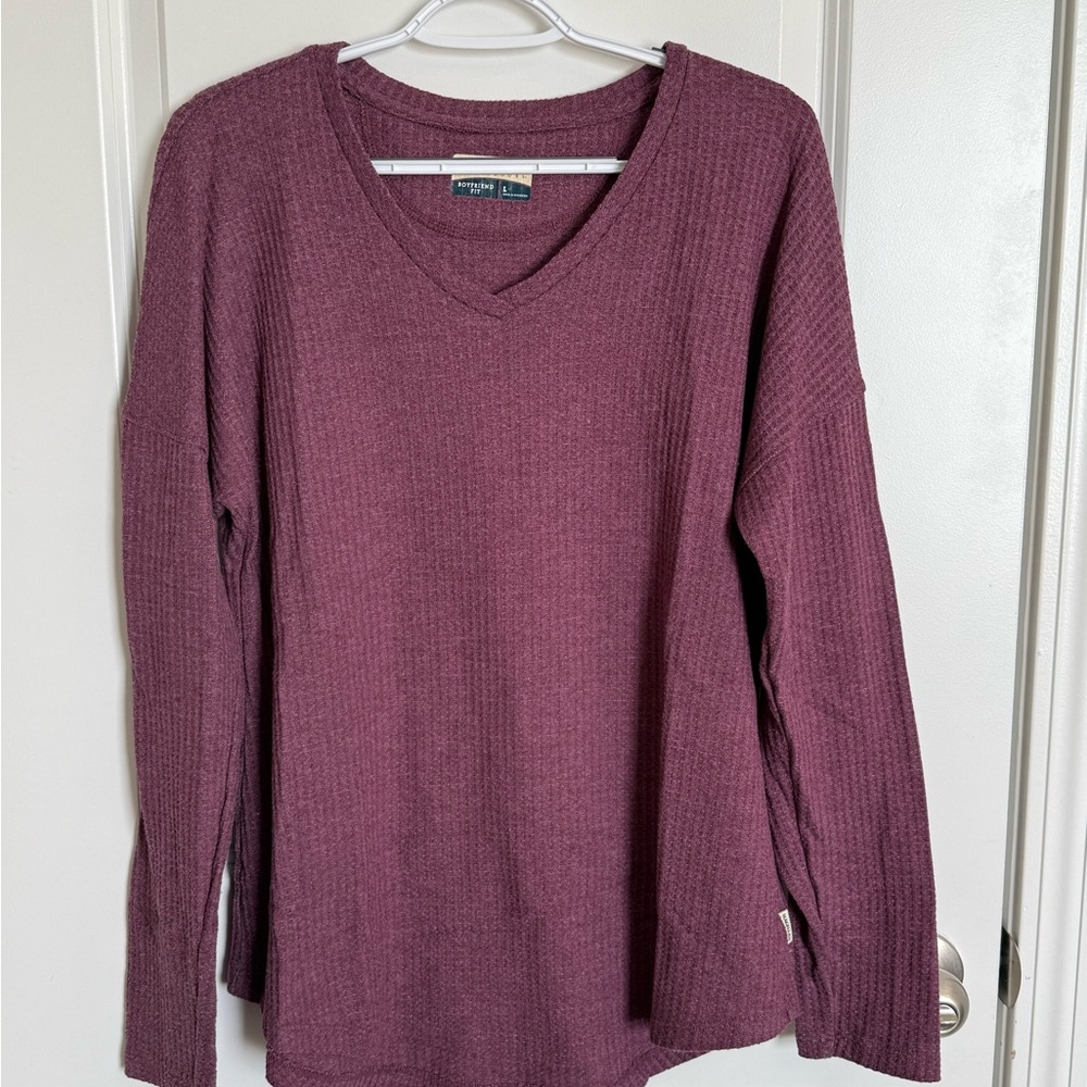 Magellan Outdoors Women's Plum Long Sleeve V-Neck Top